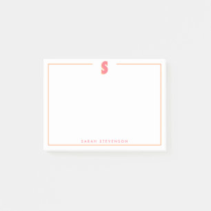 Eleganter personalisierter Monogramm-3D-Buchstabe  Post-it Klebezettel