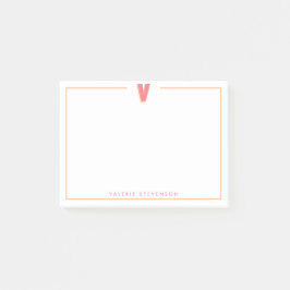 Eleganter personalisierter Monogramm-3D-Buchstabe  Post-it Klebezettel
