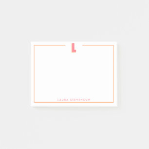 Eleganter personalisierter Monogramm-3D-Buchstabe  Post-it Klebezettel