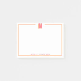 Eleganter personalisierter Monogramm-3D-Buchstabe  Post-it Klebezettel
