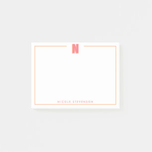 Eleganter personalisierter Monogramm-3D-Buchstabe  Post-it Klebezettel
