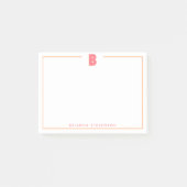 Eleganter personalisierter Monogramm-3D-Buchstabe  Post-it Klebezettel (Vorderseite)