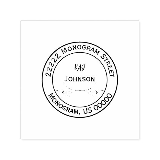 Eleganter personalisierter Monogramm-Name-Adresse- Permastempel (Design)