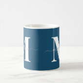 Eleganter personalisierter Monogramm Teal-Initial Kaffeetasse (Mittel)