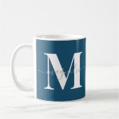 Eleganter personalisierter Monogramm Teal-Initial Kaffeetasse (Links)