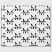 Eleganter Personalisierter Monogrammname Geschenkpapier (Flach)