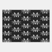 Eleganter Personalisierter Monogrammname Geschenkpapier Set (Vorderseite 3)