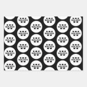 Eleganter Personalisierter Monogrammname Schwarz-w Geschenkpapier Set (Vorderseite 3)