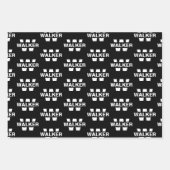 Eleganter Personalisierter Monogrammname Schwarz-w Geschenkpapier Set (Vorderseite 2)