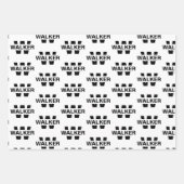 Eleganter Personalisierter Monogrammname Schwarz-w Geschenkpapier Set (Vorderseite)