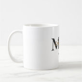 Eleganter personalisierter Mutter-Name-Existenzjah Kaffeetasse (Links)