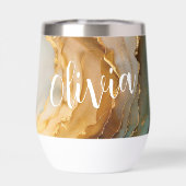 Eleganter Personalisierter Name aus blauem Marmor (Rückseite)