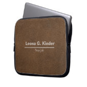 Eleganter personalisierter Name & Beruf Laptopschutzhülle (Vorderseite Links)