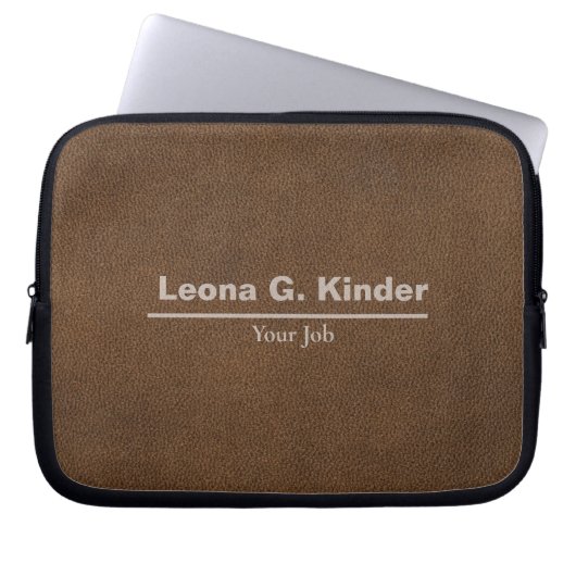 Eleganter personalisierter Name & Beruf Laptopschutzhülle (Vorderseite)