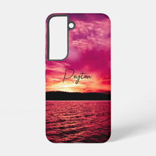 Eleganter personalisierter Name Dämmerung Sonnenun Samsung Galaxy Hülle