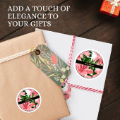 Eleganter Personalisierter Name der Roten Flora Runder Aufkleber