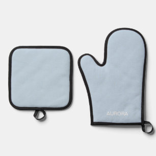 Eleganter Personalisierter Name des Pulvers - Ofenhandschuh & Topflappen-Set