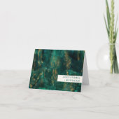 Eleganter Personalisierter Name für grünes Goldwas Dankeskarte (Vorderseite)