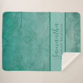 Eleganter Personalisierter Name für grünes Wasser Sherpadecke (Vorderseite (Horizontal))