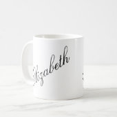 Eleganter Personalisierter Name für Skripte Kaffeetasse (Vorderseite Links)