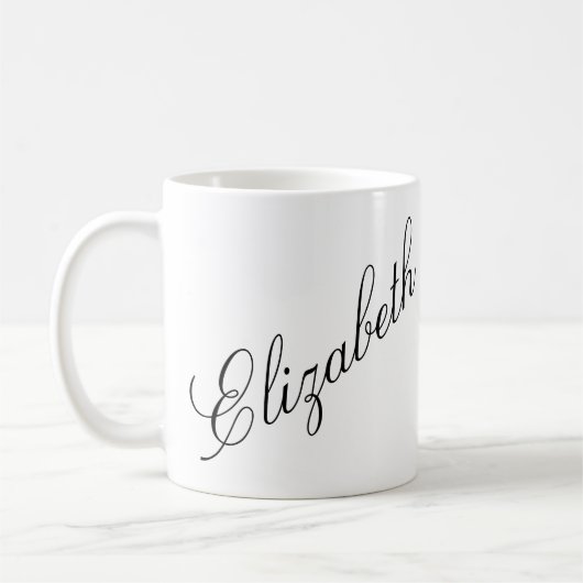 Eleganter Personalisierter Name für Skripte Kaffeetasse (Links)