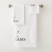 Eleganter Personalisierter Name Golfklubs Badhandtuch Set (Insitu)