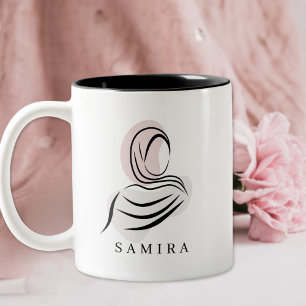 Eleganter personalisierter Name Hijab Becher   Qur Zweifarbige Tasse