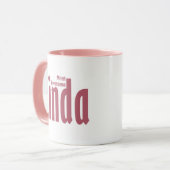Eleganter Personalisierter Name "Linda", dunkle Ro Tasse (Vorderseite Links)