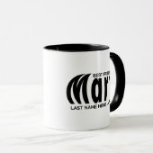 Eleganter Personalisierter Name "Mary", schwarz un Tasse (VorderseiteRechts)