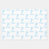 Eleganter Personalisierter Name, Monogramm Rosa un Geschenkpapier Set (Vorderseite 2)