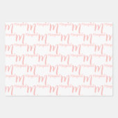 Eleganter Personalisierter Name, Monogramm Rosa un Geschenkpapier Set (Vorderseite)