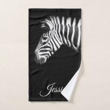 Eleganter Personalisierter Name Schwarz/Weiß Zebra
