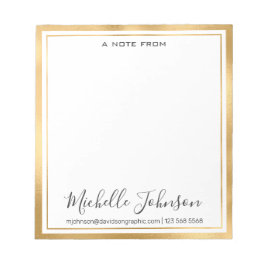 Eleganter Personalisierter Name | vom Schreibtisch Notizblock