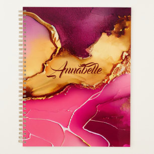 Eleganter Personalisierter Planer Rosa- und Goldma