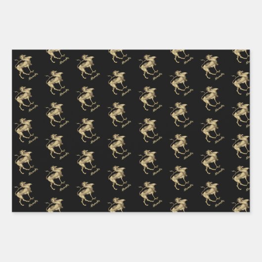 Eleganter Personalisierter Renaissance Gothic Grif Geschenkpapier Set (Vorderseite 2)