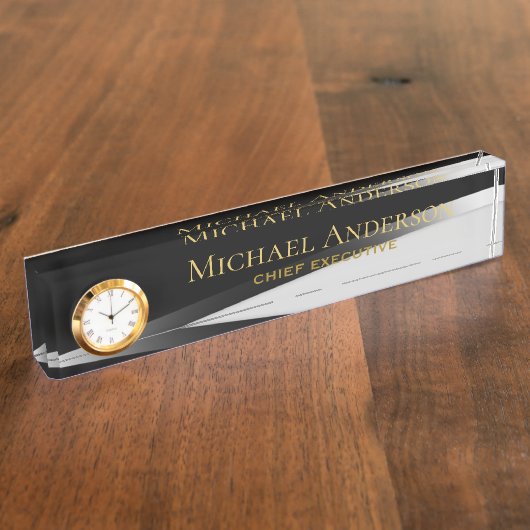 Eleganter Personalisierter Schreibtisch Name Plate Namensplakette (Seite)
