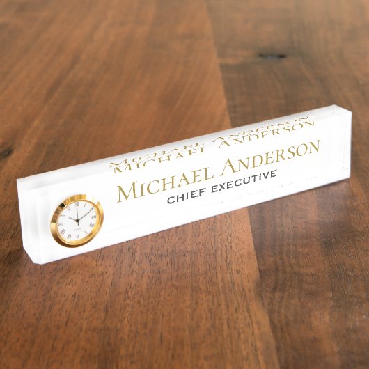 Eleganter Personalisierter Schreibtisch Name Plate Namensplakette (Seite)