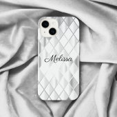 Eleganter Personalisierter Silbergrau Diamant Luxu iPhone Hülle