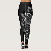 Eleganter Personalisierter Silberschwarz Leggings (Rückseite)