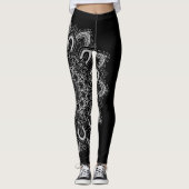 Eleganter Personalisierter Silberschwarz Leggings (Vorderseite)