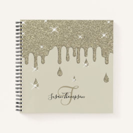 Eleganter Personalisierter Silver Tropfen Glitzer  Notizblock