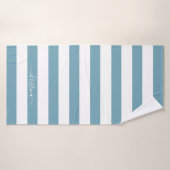 Eleganter Personalisierter Staub Blaue Streifen Ba Badehandtuch (Badehandtuch)
