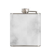 Eleganter Personalisierter Trauzeuge aus weißem Ma Flachmann (Rückseite)