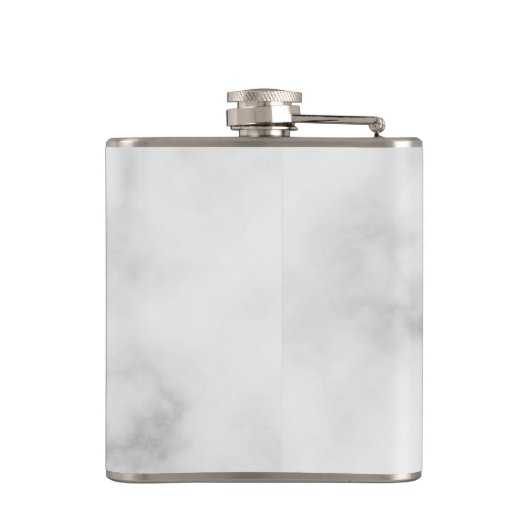 Eleganter Personalisierter Trauzeuge aus weißem Ma Flachmann (Rückseite)