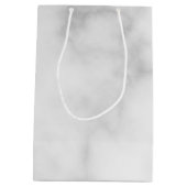 Eleganter Personalisierter Trauzeuge aus weißem Ma Mittlere Geschenktüte (Rückseite)