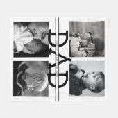 Eleganter Personalisierter Vater FotoCollage Fleecedecke (Vorderseite (Horizontal))