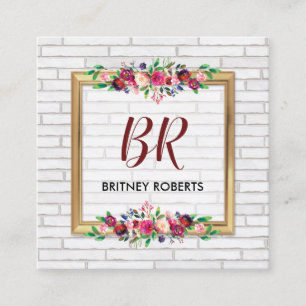 Eleganter personalisierter Vintager Goldherbst mit Quadratische Visitenkarte