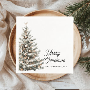 Eleganter personalisierter Wasserfarben-Weihnachts Serviette
