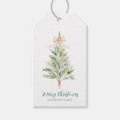 Eleganter personalisierter Weihnachtsbaum Geschenkanhänger (Vorderseite)