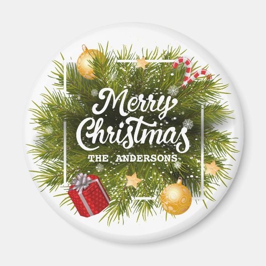 Eleganter Personalisierter Weihnachtsbaum | Magnet (Vorne)